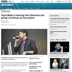 Zayn Malik is leaving One Direction but group continues as four-piece - BBC Newsbeat