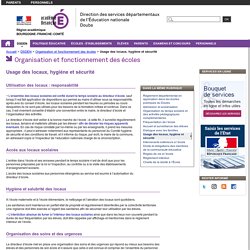 Usage des locaux, hygiène et sécurité - Direction des services départementaux de l'Éducation nationale du Doubs