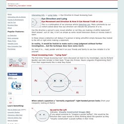 Eye Direction and Lying - How to detect lies from the direction of an individual's gaze / visual accessing cues.