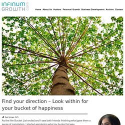 Find your direction - Look within for your bucket of happiness