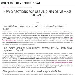 New directions for USB and pen drive mass storage - USB FLASH DRIVE PRICE IN UAE