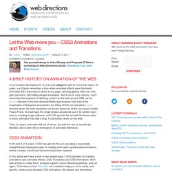 Web Directions Let the Web move you - CSS3 Animations and Transitions - Web Directions