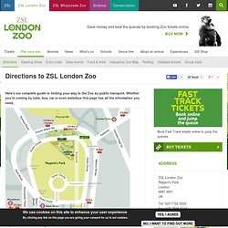 Directions to ZSL London Zoo