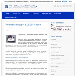Directive NIS : enjeux pour les OSE (OIV en France)