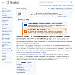 Directive de l'Union européenne concernant la réutilisation des informations du secteur public