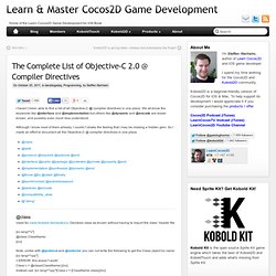 The Complete List of Objective-C 2.0 @ Compiler Directives