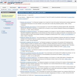 Directives 2016 / Réglementation / Actualité / Droit européen / Accueil