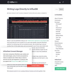 Writing Logs Directly to InfluxDB
