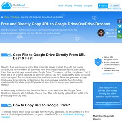 Free and Directly Copy URL to Google Drive/OneDrive/Dropbox