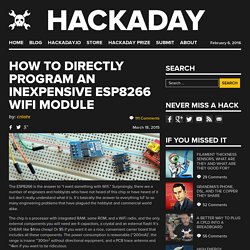 How to Directly Program an Inexpensive ESP8266 WiFi Module