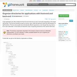 Organize directories for applications with front-end and back-end