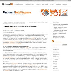 LDAP Directories: An original NoSQL solution?