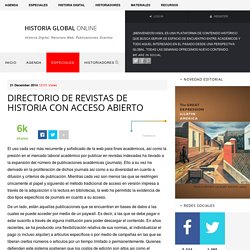 Directorio de Revistas de Historia con acceso abierto