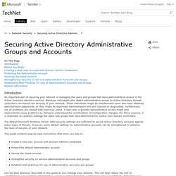 Securing Active Directory Administrative Groups and Accounts
