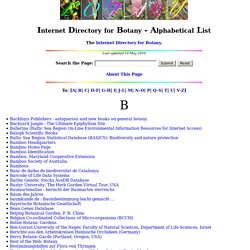 Internet Directory for Botany - Alphabetical List
