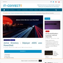Active Directory : Déployer ADDS avec PowerShell