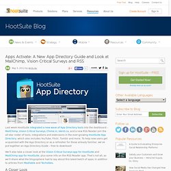 Apps Activate: A New App Directory Guide and Look at MailChimp, Vision Critical Surveys and RSS