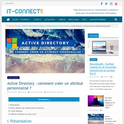 Active Directory : comment créer un attribut personnalisé ?