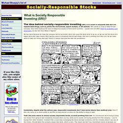 A Directory of Socially Responsible Stocks (Companies)