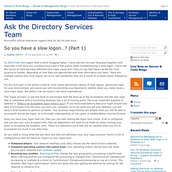 So you have a slow logon…? (Part 1) - Ask the Directory Services Team