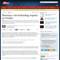 Directory: 100 technology experts on Twitter