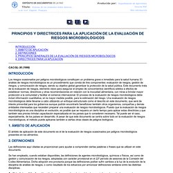 Principios y directrices para la aplicación de la evaluación de riesgos microbiológicos -FAO-
