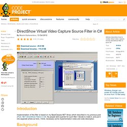DirectShow Virtual Video Capture Source Filter in C#