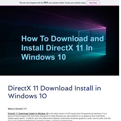 DirectX 11 Download Install In Window 10