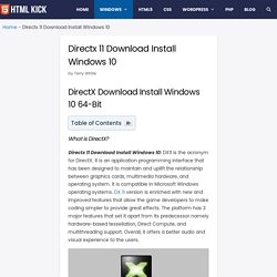 Directx 11 Download Install Windows 10 - HTML KICK