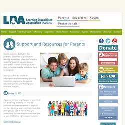 For Parents - Learning Disabilities Association of America