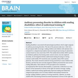 Auditory processing disorder in children with reading disabilities: effect of audiovisual training