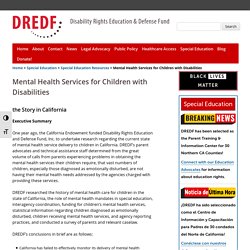 Mental Health Services for Children with Disabilities - Disability Rights Education & Defense Fund