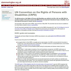 UN Convention on the Rights of Persons with Disabilities (CRPD) - stammering (stuttering) and disability discrimination