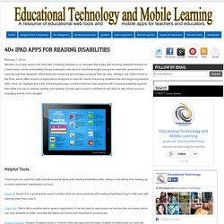 40+ iPad Apps for Reading Disabilities