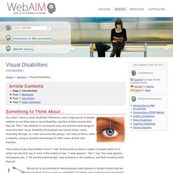 Visual Disabilities - Introduction