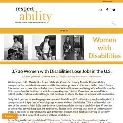 3/13/19: 3,736 US Women with Disabilities Lose Jobs