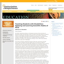 Teaching Students with Disabilities: Applying and Learning Scientific Habits of Mind