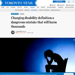 Changing disability definition a dangerous mistake that will harm thousands