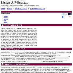 Disability: Listen A Minute.com: English Listening Lesson