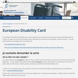 European Disability Card - DG Personnes handicapées