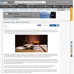 Disability Lawyers - What You Should Know