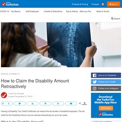 How to Claim the Disability Amount Retroactively