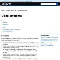 Learning and your rights : Directgov - Disabled people
