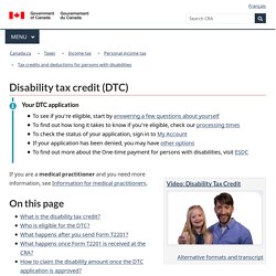Disability tax credit (DTC)