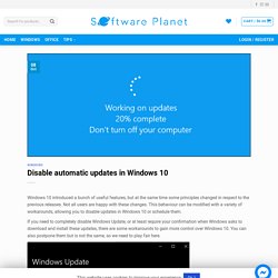 Disable automatic updates in Windows 10