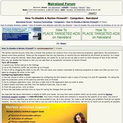 How to Disable a Norton Firewall?