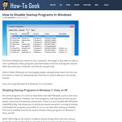How to Disable Startup Programs in Windows