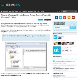 Disable Windows Update Device Driver Search Prompt In Windows 7 / Vista – Mozilla Firefox