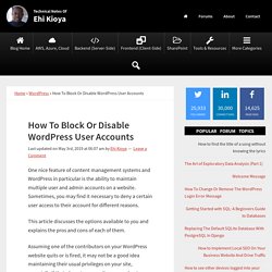 How To Block Or Disable WordPress User Accounts - Ehi Kioya