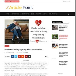 Disabled Dating Agency: Find Love Online